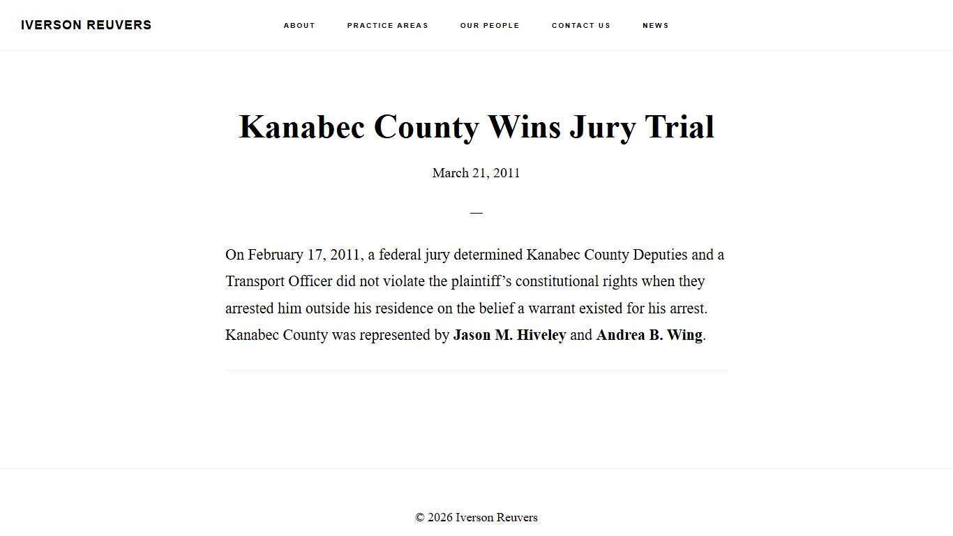 Kanabec County Wins Jury Trial - Iverson Reuvers