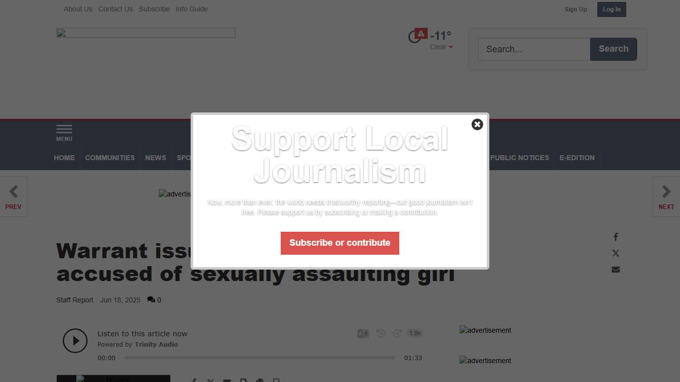 Warrant issued for Brook Park man accused of sexually assaulting girl | News | pinecountynews.com